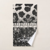 Zilver Glitter Luipaardprint Bad Handdoek (Handdoek)