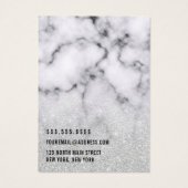 Zilver Glitter Marble Ombre Logo Earning Display Visitekaartje (Achterkant)