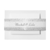 Zilver Glitter met Tekst Uitnodigingen Wikkel (Voorkant Voorbeeld)