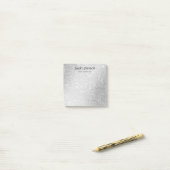 Zilver Glitter Monogram Naam Op Maat Post-it® Notes (Op bureau)