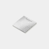 Zilver Glitter Monogram Naam Op Maat Post-it® Notes (Schuin)