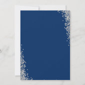 Zilver Glitter Navy Blauwe Eerste Heilige Communie Kaart (Achterkant)