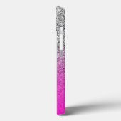 Zilver Glitter Neon Roze Ombre Persoonlijk Case-Mate iPhone Case (Achterkant / Links)