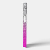 Zilver Glitter Neon Roze Ombre Persoonlijk Case-Mate iPhone Case (Achterkant / Rechts)