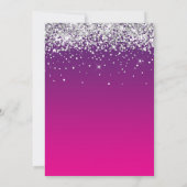 Zilver Glitter Paars Roze Gradiënt 40e Verjaardag Kaart (Achterkant)