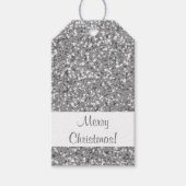 Zilver Glitter Pattern-achtige look-like Cadeaulabel (Voorkant)