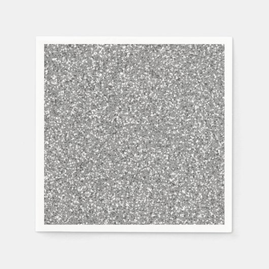 Zilver Glitter Pattern-achtige look-like Servetten (Voorkant)
