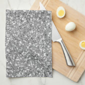 Zilver glitter Pattern niet echt glitter Theedoek (Quarter Fold)