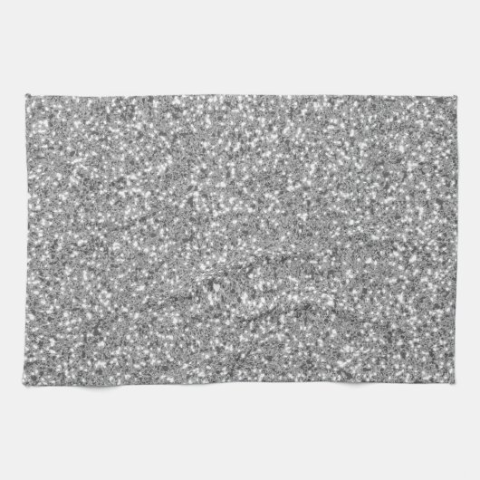 Zilver glitter Pattern niet echt glitter Theedoek (Horizontaal)
