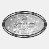 Zilver Glitter Product Label Sparkle Diamonds Logo (Voorkant)