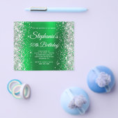 Zilver Glitter Rode Folie Monogram 50e Verjaardag Flyer (Enkel)