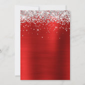 Zilver Glitter Rode Glam 30e Verjaardag Kaart (Achterkant)