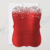 Zilver Glitter Rood Glam Sweet 16 Kaart (Achterkant)