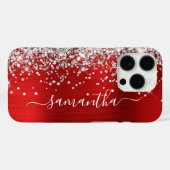 Zilver Glitter Rood Metallic Meisjesachtige Handte Case-Mate iPhone Case (Achterkant (horizontaal))