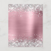 Zilver Glitter Roze 40e Verjaardag Budget Uitnodig (Achterkant)