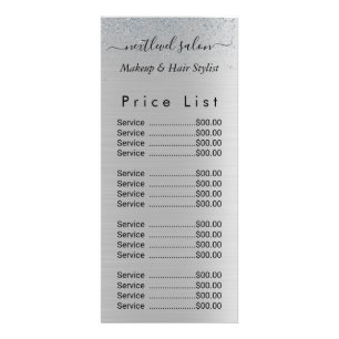 Zilver Glitter Schoonheidssalon Reclamekaart