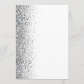 Zilver Glitter Schrift Witte Trouw Menu (Achterkant)