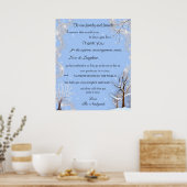 Zilver Glitter Snowflakes Sneeuwbedekking Bomen Poster (Keuken)