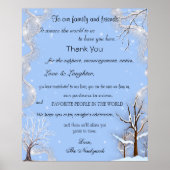 Zilver Glitter Snowflakes Sneeuwbedekking Bomen Poster (Voorkant)