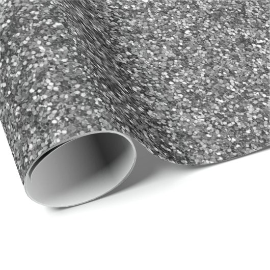 Zilver Glitter Sparkle Metaalachtig verpakkingspap Cadeaupapier (Rol Hoek)