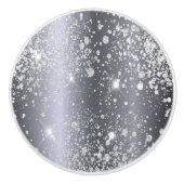 Zilver glitter sparkles elegant glazuur keramische knop (Voorkant)