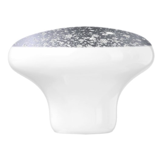 Zilver glitter sparkles elegant glazuur keramische knop (Zijkant)