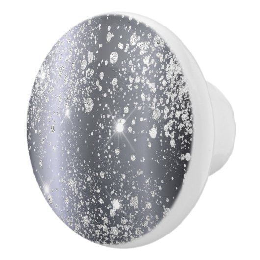 Zilver glitter sparkles elegant glazuur keramische knop (Rechts)