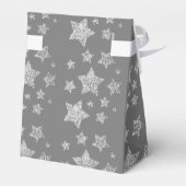 Zilver glitter sparkles Stars patroon licht grijs Bedankdoosjes (Achterkant)