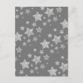 Zilver glitter sparkles Stars patroon licht grijs Briefkaart (Voorkant)