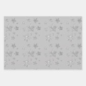 Zilver glitter sparkles Stars patroon licht grijs Inpakpapier Vel (Voorkant 2)