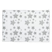 Zilver glitter sparkles Stars patroon licht grijs Kussensloop (Achterkant)