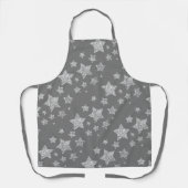 Zilver glitter sparkles Stars patroon licht grijs Schort (Voorkant)