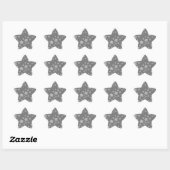 Zilver glitter sparkles Stars patroon licht grijs Ster Sticker (Vel)