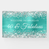 Zilver Glitter Turquoise Folie 40 & Fabulous Spandoek (Horizontaal)