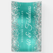 Zilver Glitter Turquoise Folie 40 & Fabulous Spandoek (Verticaal)