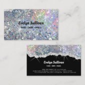 Zilver glitter visitekaartje (Voorkant / Achterkant)