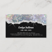 Zilver glitter visitekaartje (Achterkant)