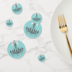 Zilver Glitter & Witte strik Kroonluchter Glam Fee Confetti