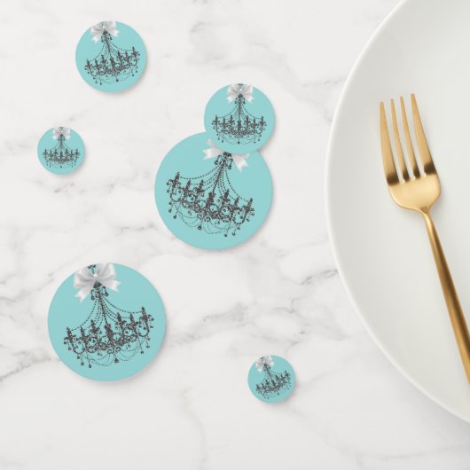Zilver Glitter & Witte strik Kroonluchter Glam Fee Confetti (Groep)