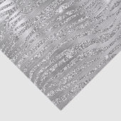 Zilver Glitter Zebra Strepen Metaalpatroon Tissuepapier (Detail)