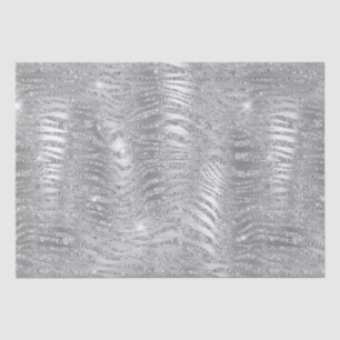 Zilver Glitter Zebra Strepen Metaalpatroon Tissuepapier