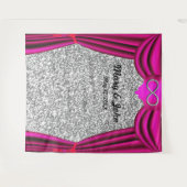 Zilver Glitter Zilver Oneindig Roze Gordijn Wandkleed (Voorkant (horizontaal))