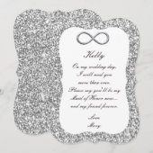 Zilver Glitter Zilveren Oneindigheid Bruidsmeisje  Kaart (Voorkant / Achterkant)