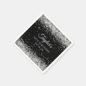Zilver Glitter Zwart 50ste Verjaardag Servet (Hoek)