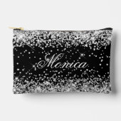 Zilver Glitter Zwart Etui (Voorkant)
