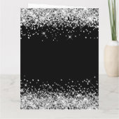 Zilver Glitter Zwart Gefeliciteerd Groot Kaart (Achterkant)