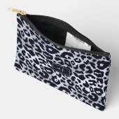 Zilver Glitter Zwarte Luipaardprint Monogram Etui (Open)