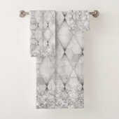 Zilver Glitterij Abstract Harlekijn Bad Handdoek (Insitu)