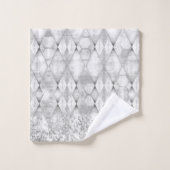 Zilver Glitterij Abstract Harlekijn Bad Handdoek (Wasdoekje)