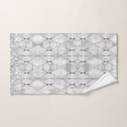 Zilver Glitterij Abstract Harlekijn Bad Handdoek (Handdoek)